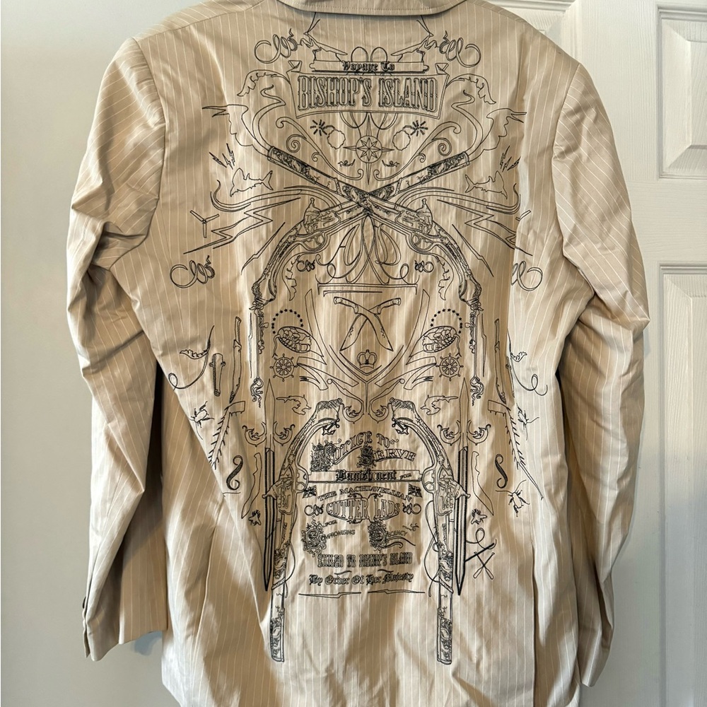 ARTFUL DODGER Tan Lightweight Graphic Blazer Jacket Men’s XL